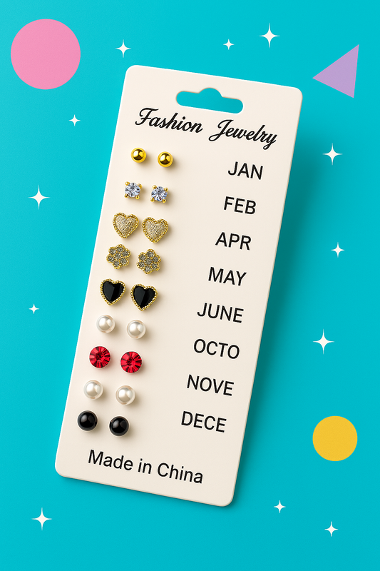 12 Pair Mixed Style Stud Earrings Set for Women