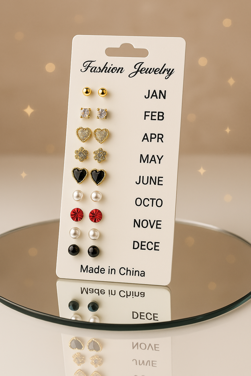 12 Pair Mixed Style Stud Earrings Set for Women