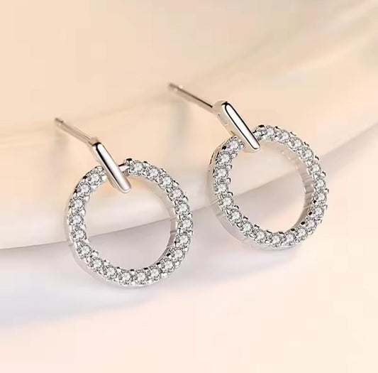 Circle Zircon Korean Earrings