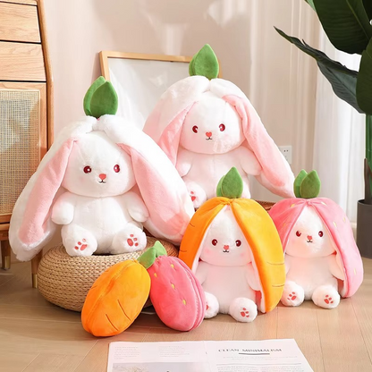 Strawberry Rabbit Plush Pillow
