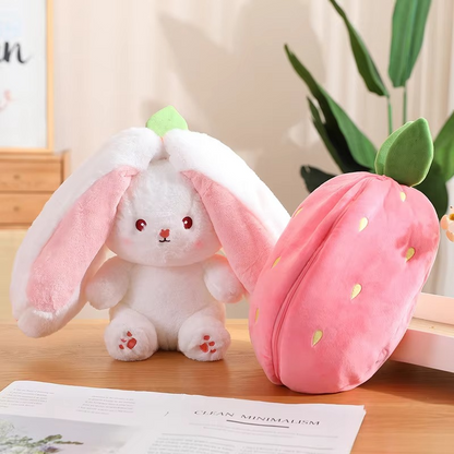 Strawberry Rabbit Plush Pillow